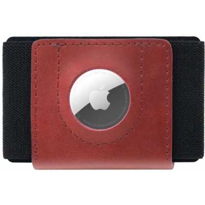 Kožená peňaženka FIXED Tiny Wallet for AirTag z pravej hovädzej kože, červená