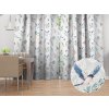 Biante Bavlnený záves Sandra SA-471 Lastovičky s motýlikmi na svetlo sivom ornamente 150x210 cm