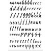 Písmená a čísla Script - nalepovacie tetovanie