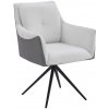 Jedálenská stolička Malibu, šedá ekokoža/krémová štruktúrovaná látka