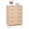 Komoda Vevor 74,9 x 39,9 x 121,9 cm, odtiene hnedej farby