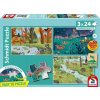 Puzzle Lesné a lúčne zvieratá 3x24 dielikov