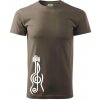 Husľový kľúč gitara - Klasické pánske tričko vyššej gramáže - XS ( Army )
