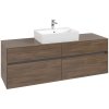 VILLEROY & BOCH Collaro závesná skrinka pod umývadlo na dosku (umývadlo v strede), 4 zásuvky, 1600 x 500 x 548 mm, Arizona Oak, C13400VH