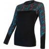 Dámske tričko s dlhým rukávom Sensor Merino Impress black/stripes XL