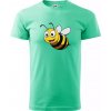 Parové tričko - Včela a kvetina - Klasické pánske tričko vyššej gramáže - S ( Mätová )