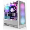 NZXT case H5 Flow RGB, ATX, Compact Mid Tower, white