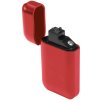 Matný plastový zapaľovač, ktorý sa nabíja USB káblom, červený