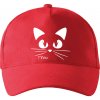 Mačka mňau - Šiltovka so zahnutým šiltom a mosaznou sponou - Univerzálna veľkosť ( Červená )