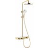 MEXEN - Axis Sprchový stĺp s dažďovou sprchou a batériou, zlatá/biela 78112-25