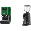 Gaggia New Classic E24 BC, green + Eureka Atom W 75, black