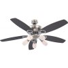 Globo 0337 stropné svietidlo s ventilátorom Jerry 5x40W | E14 - s ťahovým vypínačom Globo 0337