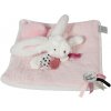 Plyšový zajačik na maznanie Happy Blush Doudou et Compagnie ružový 25 cm v darčekovom balení od 0 mes