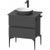 Duravit Sivida skrinka 64.5x47.5x54.8 cm závesná kúpeľňová skrinka pod umývadlo čierna-grafitová SV46570BD490000