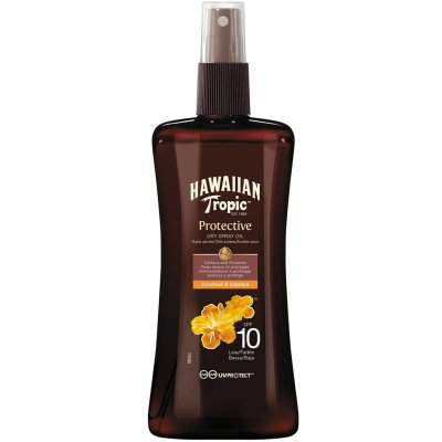 Hawaiian Tropic Protective vodeodolný ochranný suchý olej na opaľovanie SPF10 200 ml