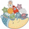 Tooky Toy Vesmírny spiaci mesiac Balansujúce puzzle Montessori kozmos navliekačka