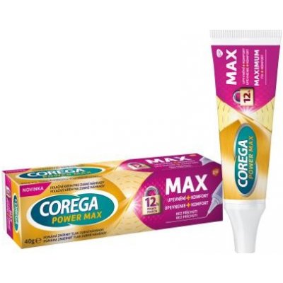 Corega Power Max Fixing + Comfort Fixačný krém pre pevné a komfortné nosenie zubnej náhrady 40 g