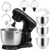 ZEEGMA Kuchynský robot ZEEGMA Planeet Trio, 3 misy (5,2 l, 4,5 l, 4 l), veko 18 v 1, planetárne otáčanie, 1500 W, 10 rýchlostí, 4 nástavce - čierny