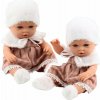 LeanToys Béžové šaty s čepicí a límcem pro Baby Doll