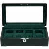 Rothenschild RS-3420-4-BL-GRE box na hodinky černý se zeleným sametem