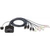 ATEN 2-port DisplayPort KVM s kabelovým přepínačem, audio