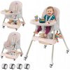 Stolička na kŕmenie Harmony ružová 4v1 pre deti od 6 mesiacov