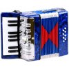 JOKO veľký detský akordeón harmonika pre deti zelený 23 cm x 23 cm