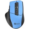 OEM Myš C-TECH Ergo WLM-05, bezdrôtová, 1600DPI, 6 tlačidiel, USB nano receiver, modrá WLM-05BL