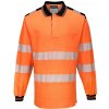 PORTWEST HI-VIS PW3 T184 / Reflexná polokošeľa, dl. rukáv - HV oranžová/čierna S