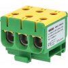 ELEMAN Svorka univerzálna trojitá UK 50/3 PE, 160A, 3x50mm2 1pól, AL/CU, krytá, zeleno-žltá, na DIN