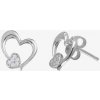 Preciosa romantické strieborné náušnice Tender Heart s kubickou zirkóniou 5335 00