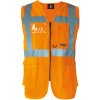 Korntex Berlin Multifunkčná reflexná vesta na zips KX802 Signal Orange XXL