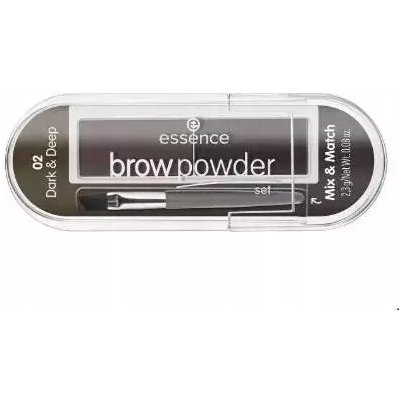 Essence Brow Powder Set 02 Dark and Deep stylingový set na obočie so štetcom 2.3g