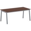 Rokovací kancelársky stôl PRIMO BASIC, 180x90 cm, sivostrieborná podnož, čerešňa