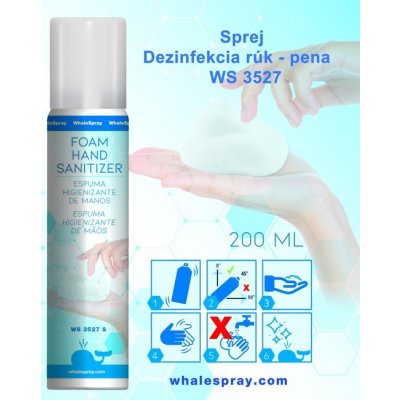 WS spray WS 3527 Hand Sanitizer dezinfekčná pena na ruky sprej 200 ml 24 ks