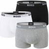 BOSS - boxerky 3PACK cotton stretch power black, white, gray - limitovaná fashion edícia (HUGO BOSS)-XXL (108-117 cm)