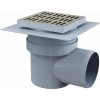 Alcadrain - Podlahová vpusť 150×150/110 mm bočná, mriežka nerez APV12