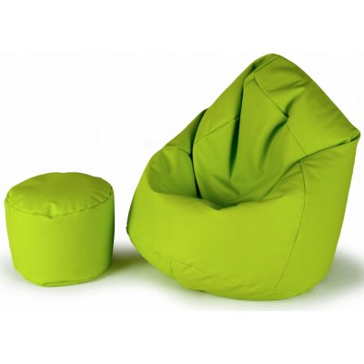 Jaks sedací vak XXXL + podnožka zelený 120x100x75cm
