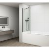 Polysan FISA vaňová zástena 800x1500mm, čierna matná, číre sklo, 1x vzpera SPH FS1082-B