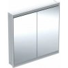 Geberit ONE Zrkadlová skrinka s LED osvetlením, 90x90x15 cm, 2 dvierka, vstavaná, hliník 505.803.00.1