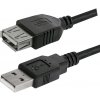 Logo USB predlžovačka (2.0), USB A samec - USB A samica, 1.8m, čierna