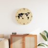 vidaXL Nástenné hodiny žlté a čierne Ø30 cm kompozitné drevo 4008405