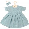 Baby Nellys Mušelínové šatôčky čelenka 2-dielna sada Dino mätové