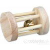 Hračka DUVO+, valec drevený s rolničkou pre hlodavce 5x7cm