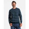 Ombre Clothing klasický pánsky sveter Nkeng navy
