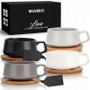 MIAMIO DELUXE 320 ml sada 4 keramických šálok na kávu, čaj – PASTELOVÉ FARBY