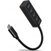 AXAGON HUE-M1C, 4x USB 3.2 Gen 1 MINI hub, kovový, kábel USB-C 20cm