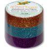 Folia Glitter Tape - dekoračná lepiaca páska medená sada, 3 ks