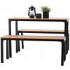SET ZÁHRADNÉHO NÁBYTKU STÔL 110x58,5x75,5CM+2 LAVICE 110x39x45CM HNEDÁ hnedá