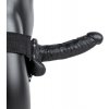 Realrock Hollow Strap-on dutý připínací penis s varlaty 18 cm černý